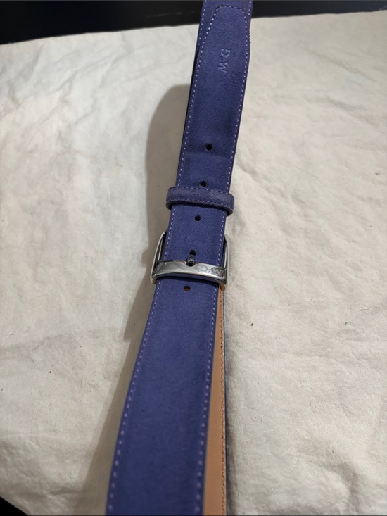 Suede leather belt | Dark Brown | McGregor New York McGregor Purple Suede made in Italy Men’s Belt with Silver Buckle